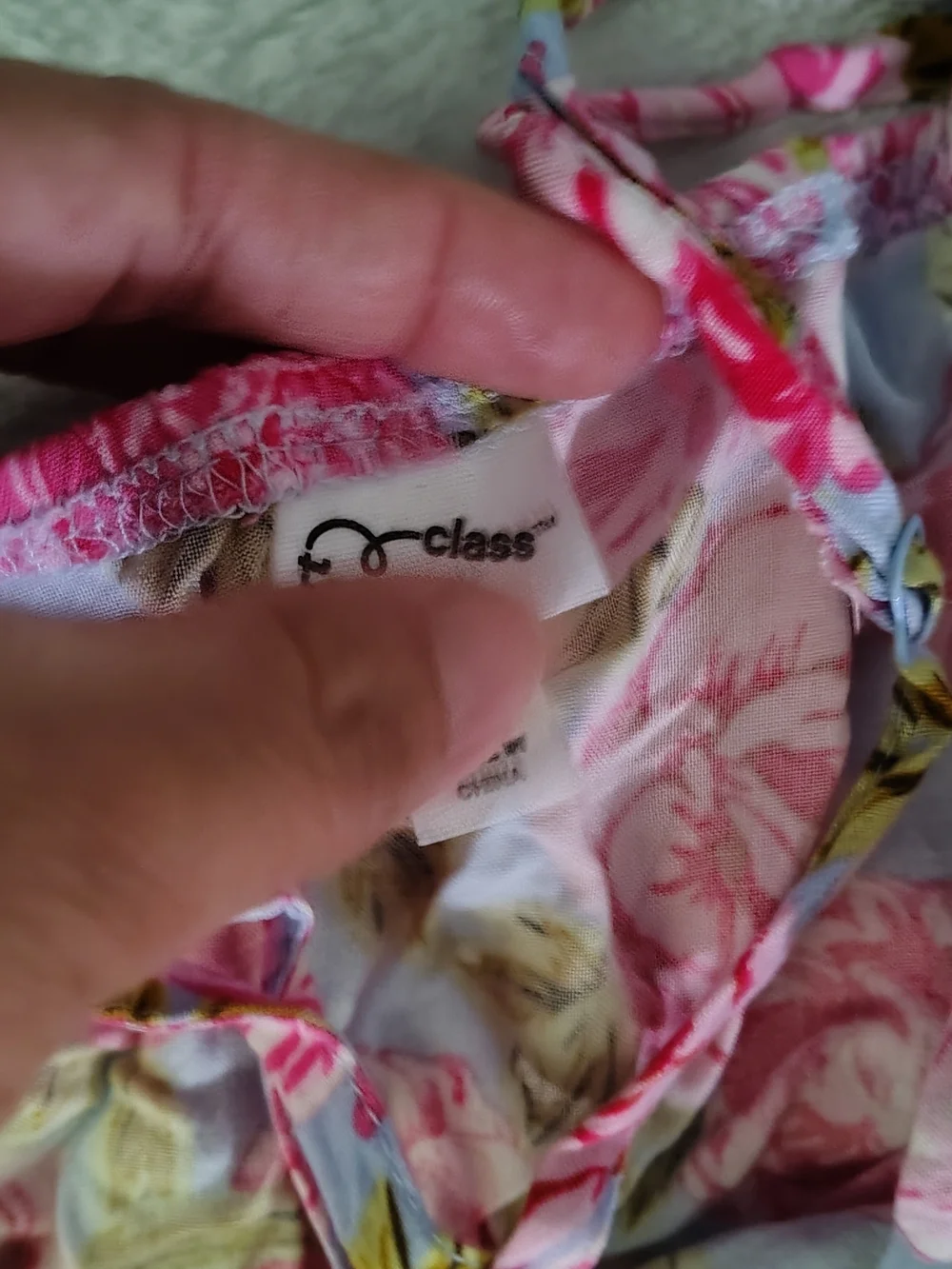 art class Pink Rose-Print Spaghetti Strap Dress